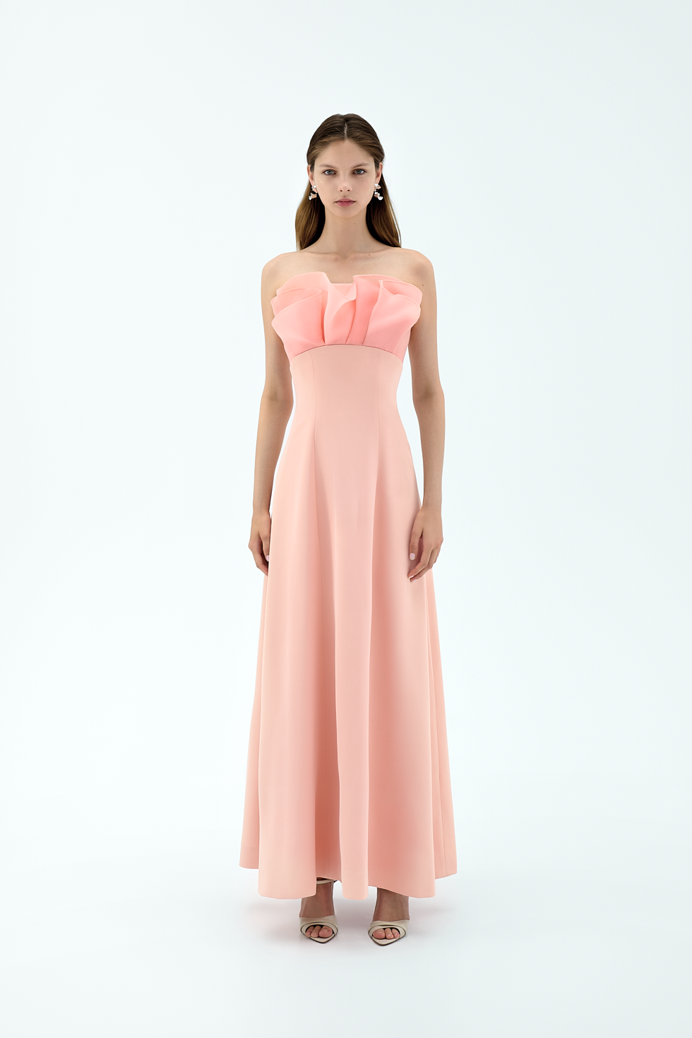 empress cut dress Delphine | Plunging Neckline Tulle A Line Gown
