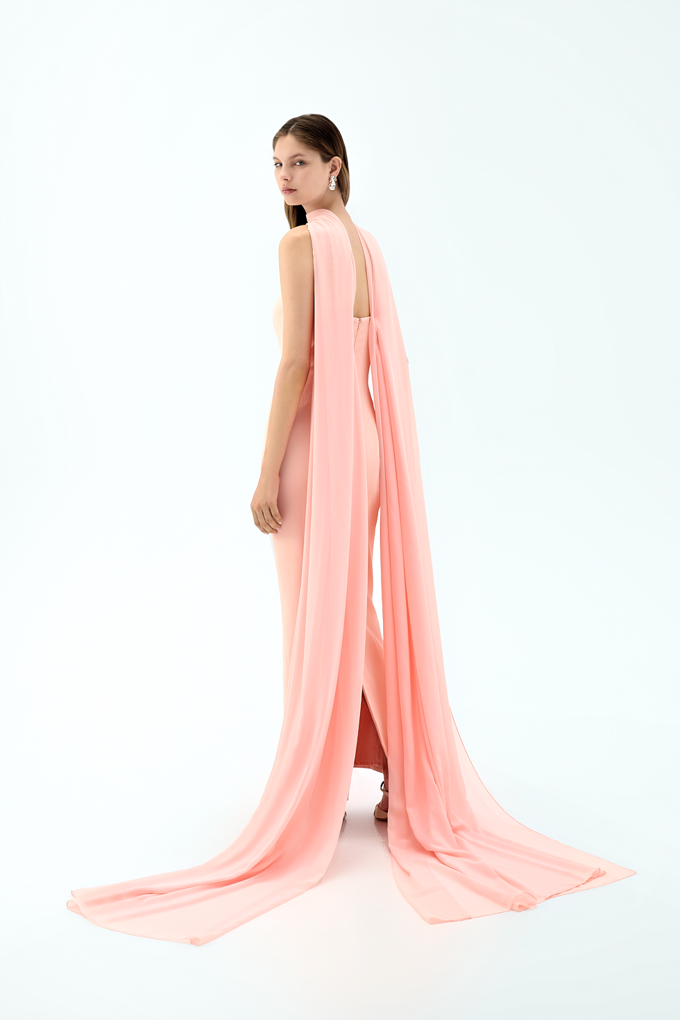 sachin and babi light blue dress Love Me | Lemon Satin Skater Mini Dress with Chiffon Scarf main image 0