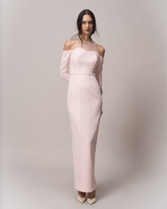 Off-Shoulder Illusion Neckline Gown – Bazza Alzouman
