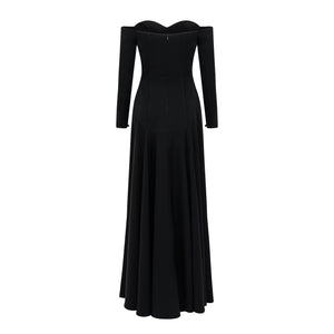 Off-shoulder Cape Gown