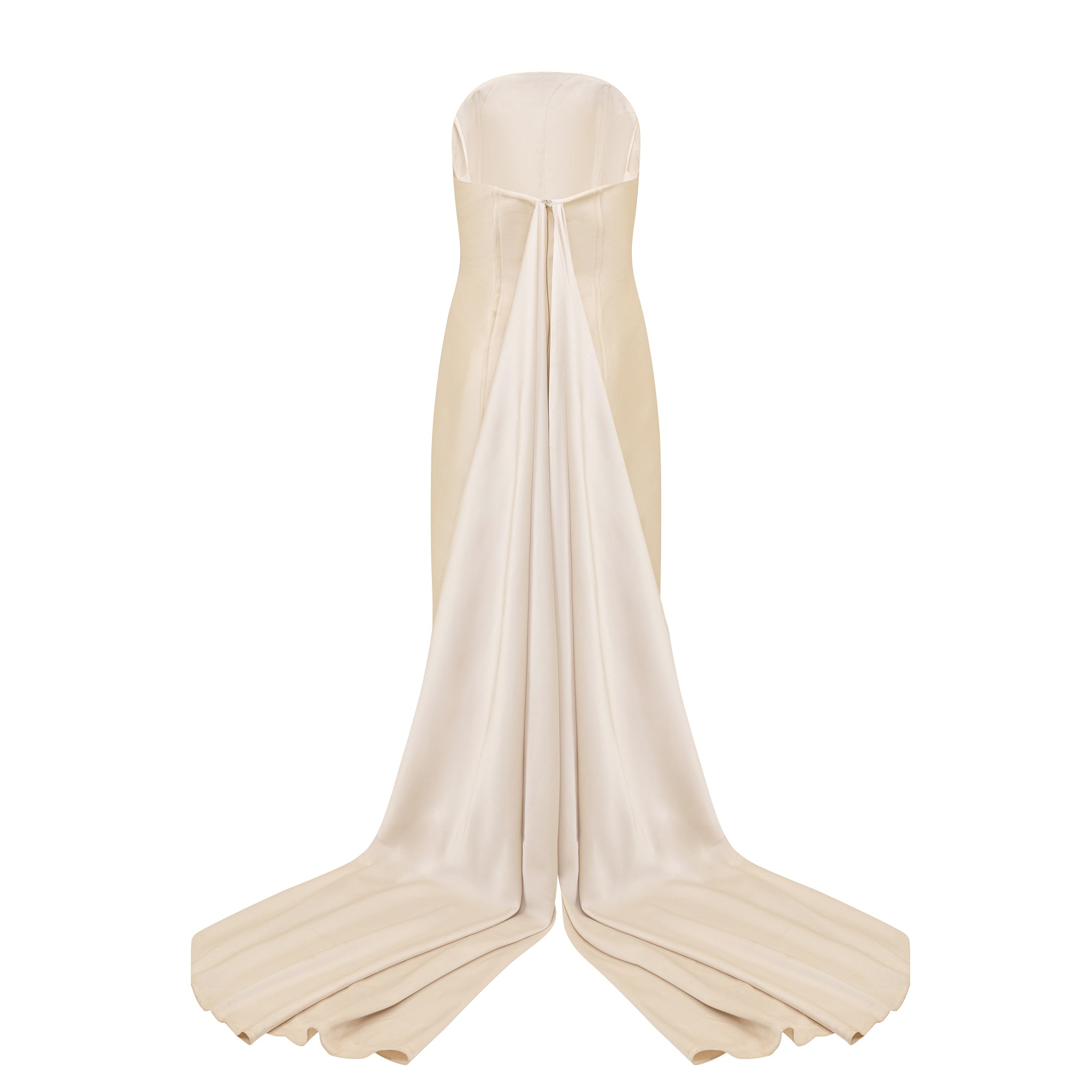 Strapless Gown with Satin Crepe
