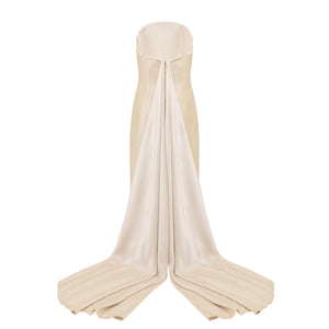 Strapless Gown with Satin Crepe