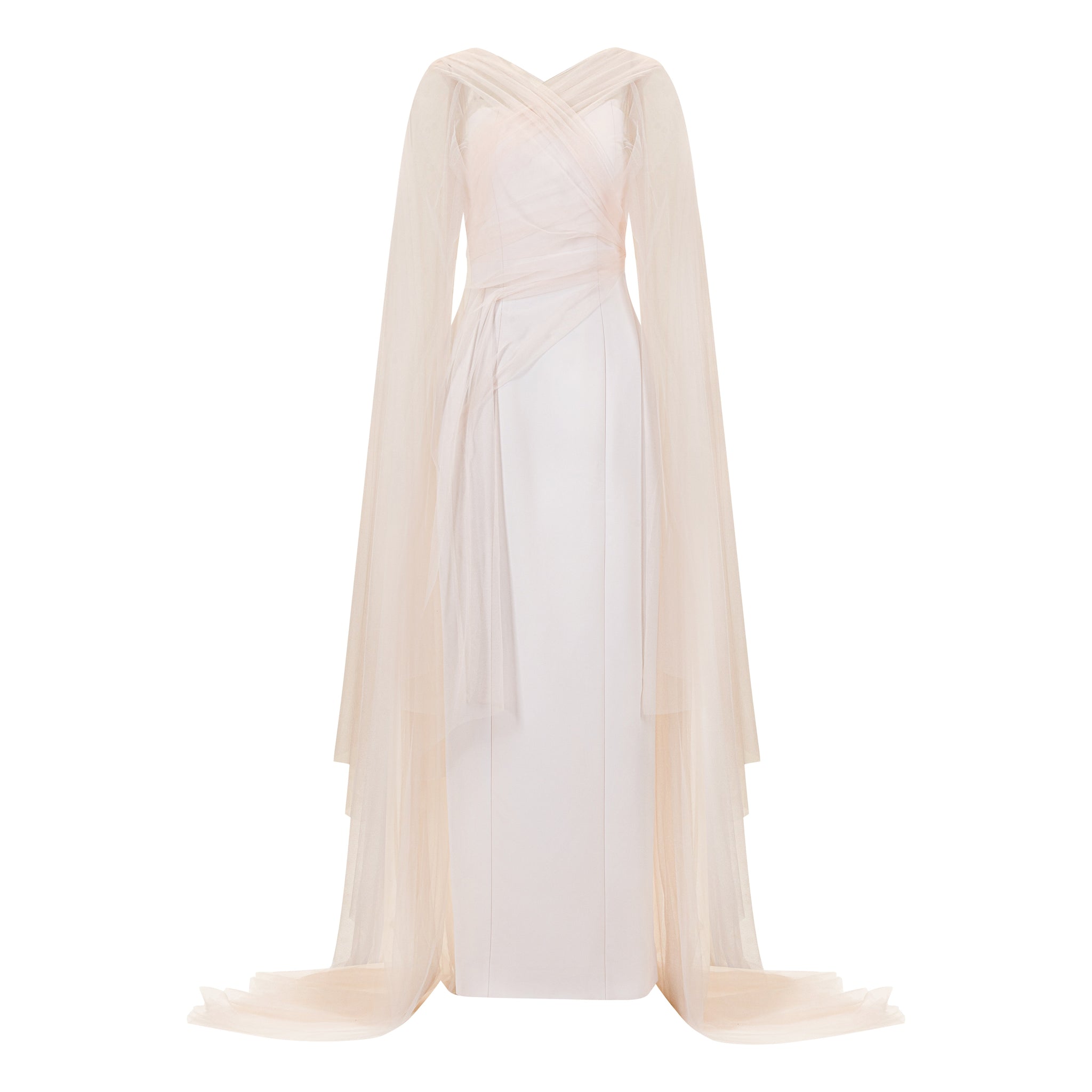 Sweetheart Neckline Gown With Tulle Overlay