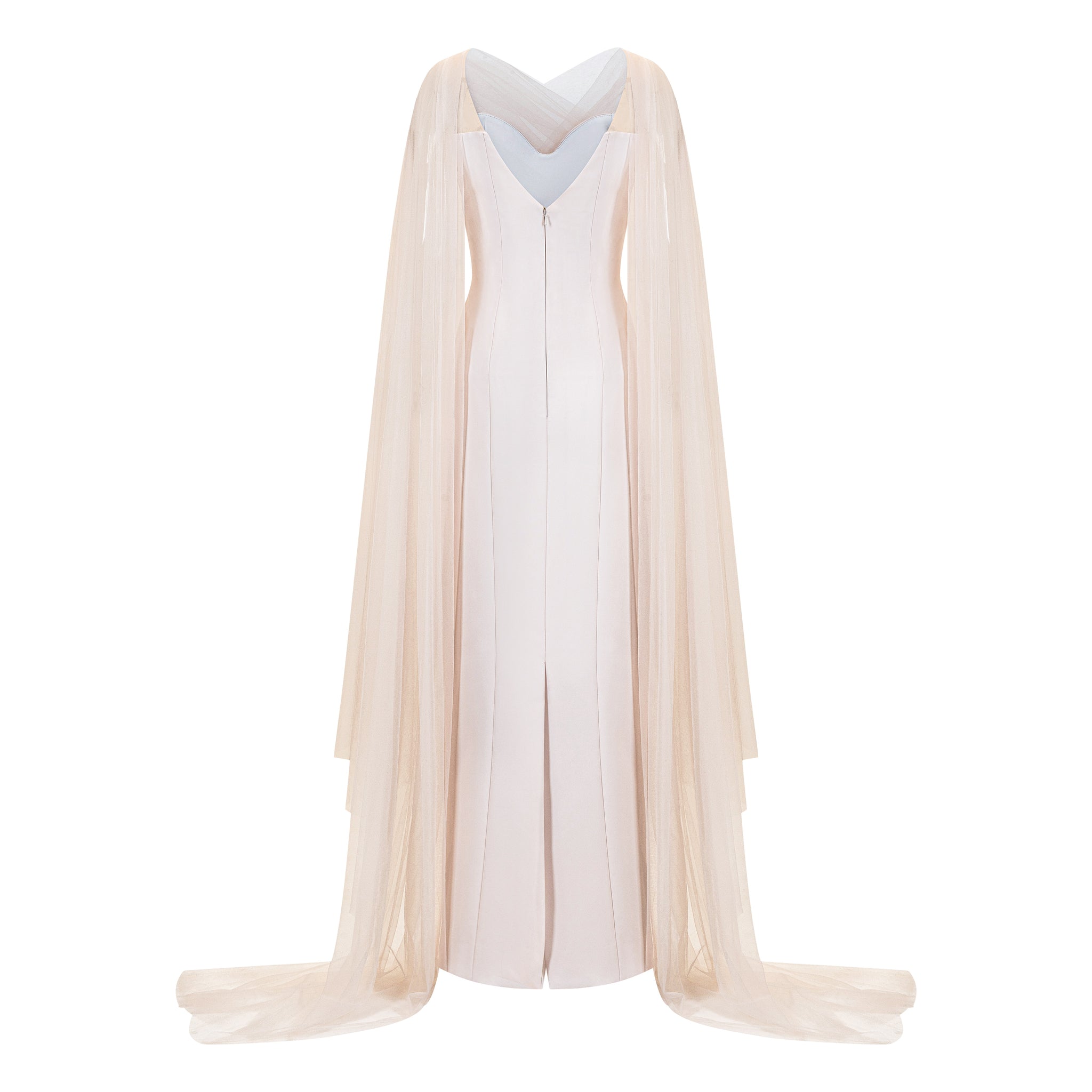 Sweetheart Neckline Gown With Tulle Overlay