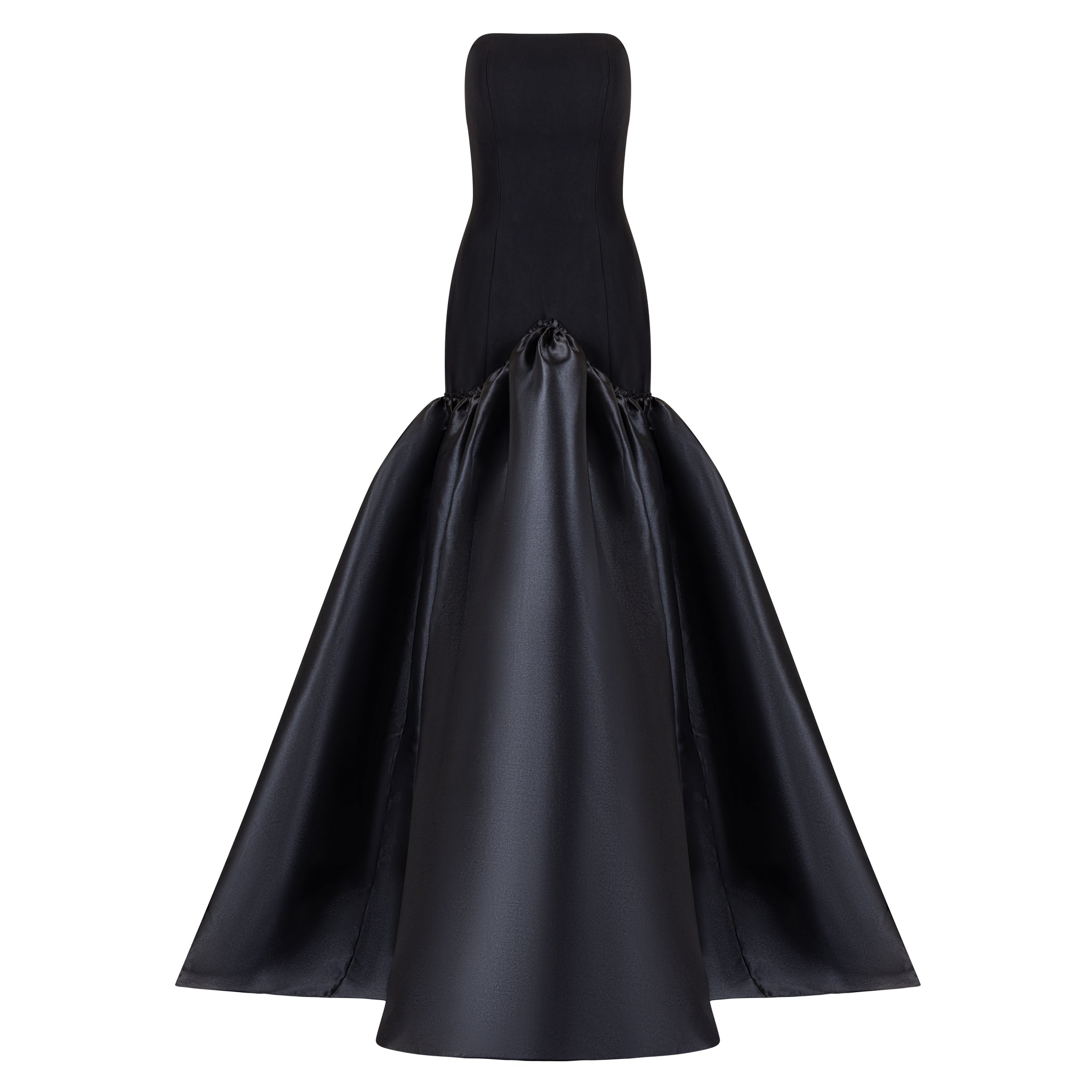 Strapless Gown With Large  Mikado Trumpet Train