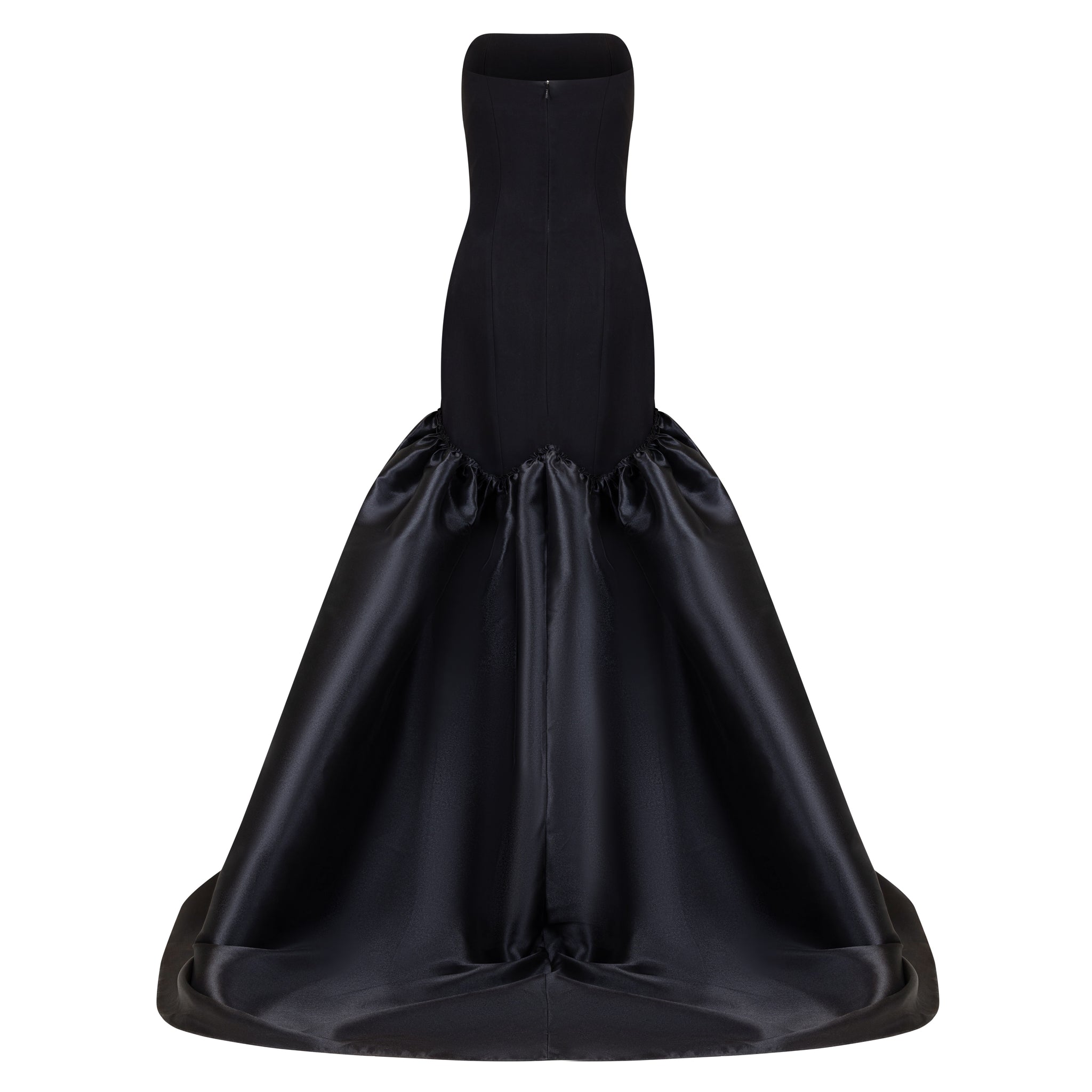 Strapless Gown With Large  Mikado Trumpet Train