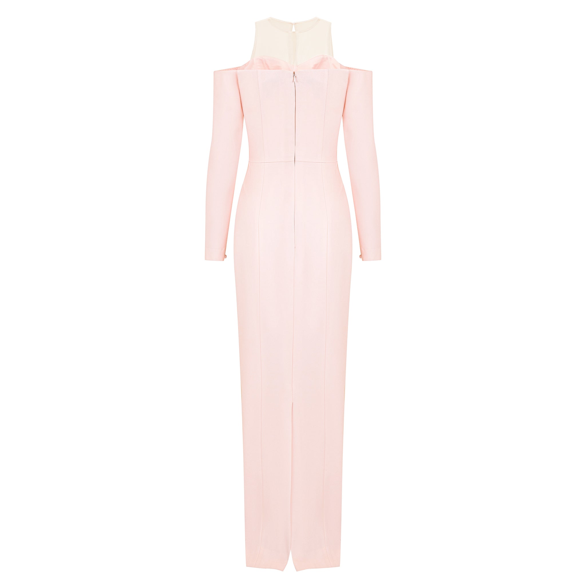 Off-Shoulder Illusion Neckline Gown