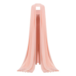 Strapless Gown with Chiffon Scarf