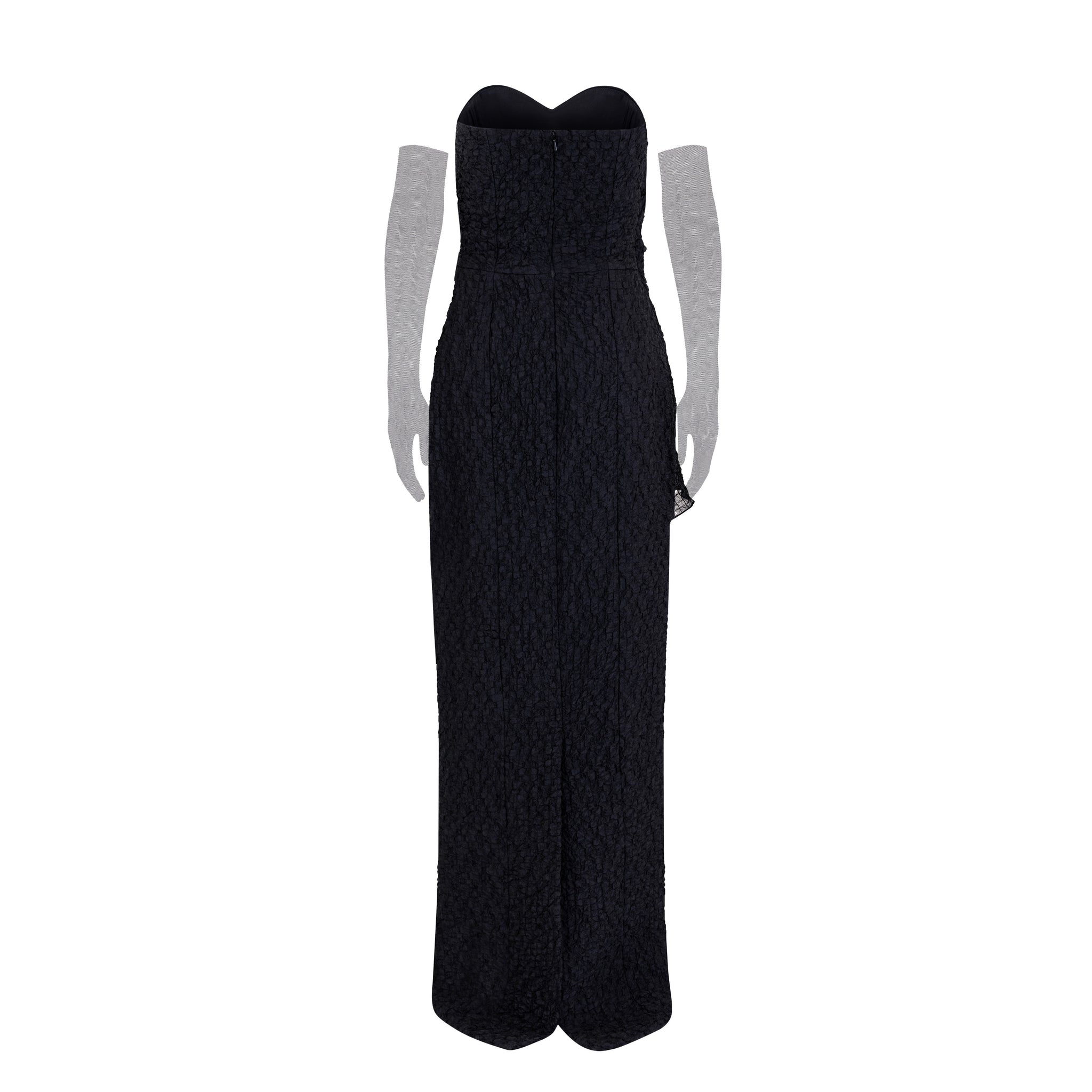 Strapless Jacquard Bustier Gown