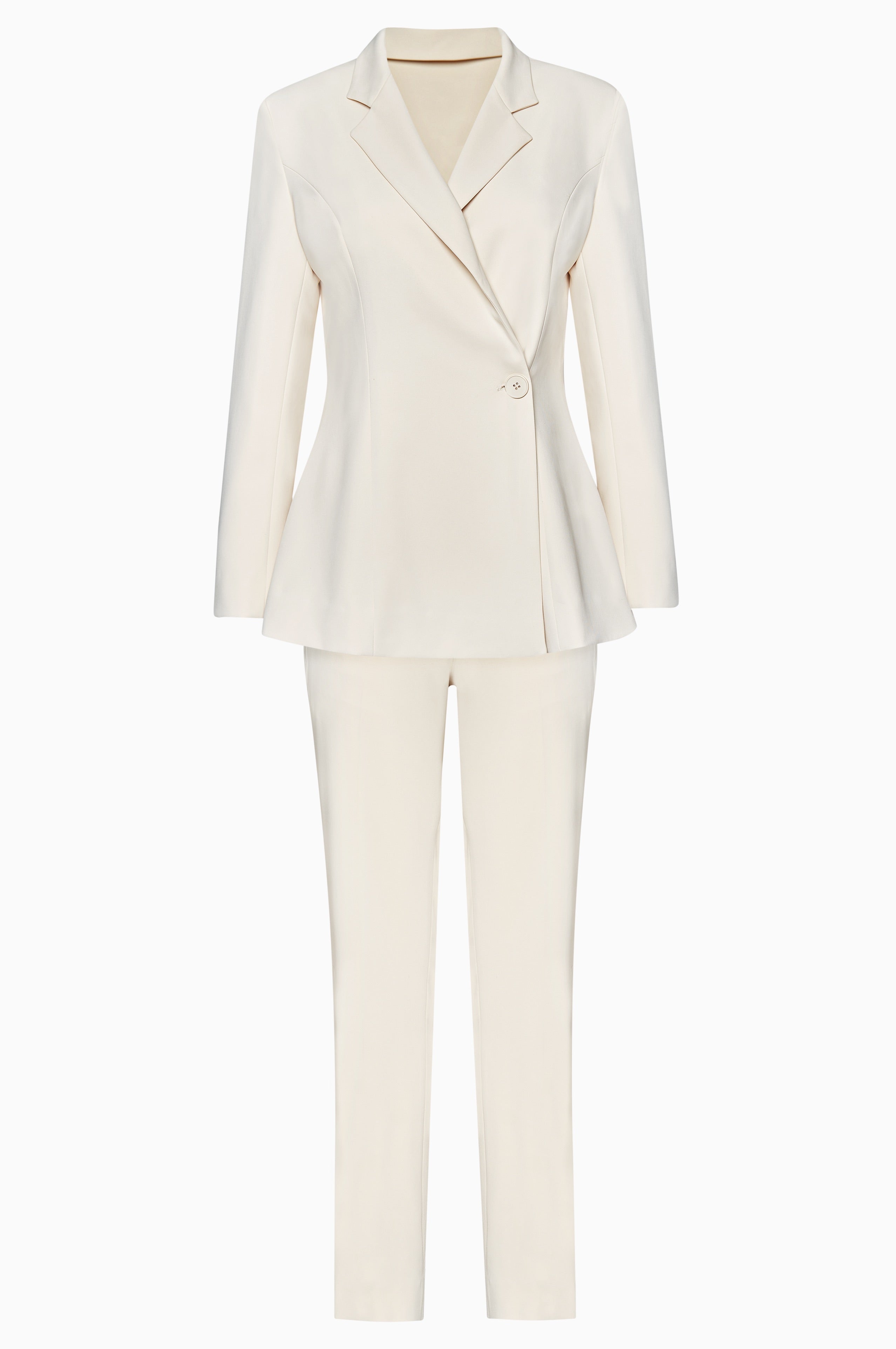 Beige Tailored Pants with Side Vents