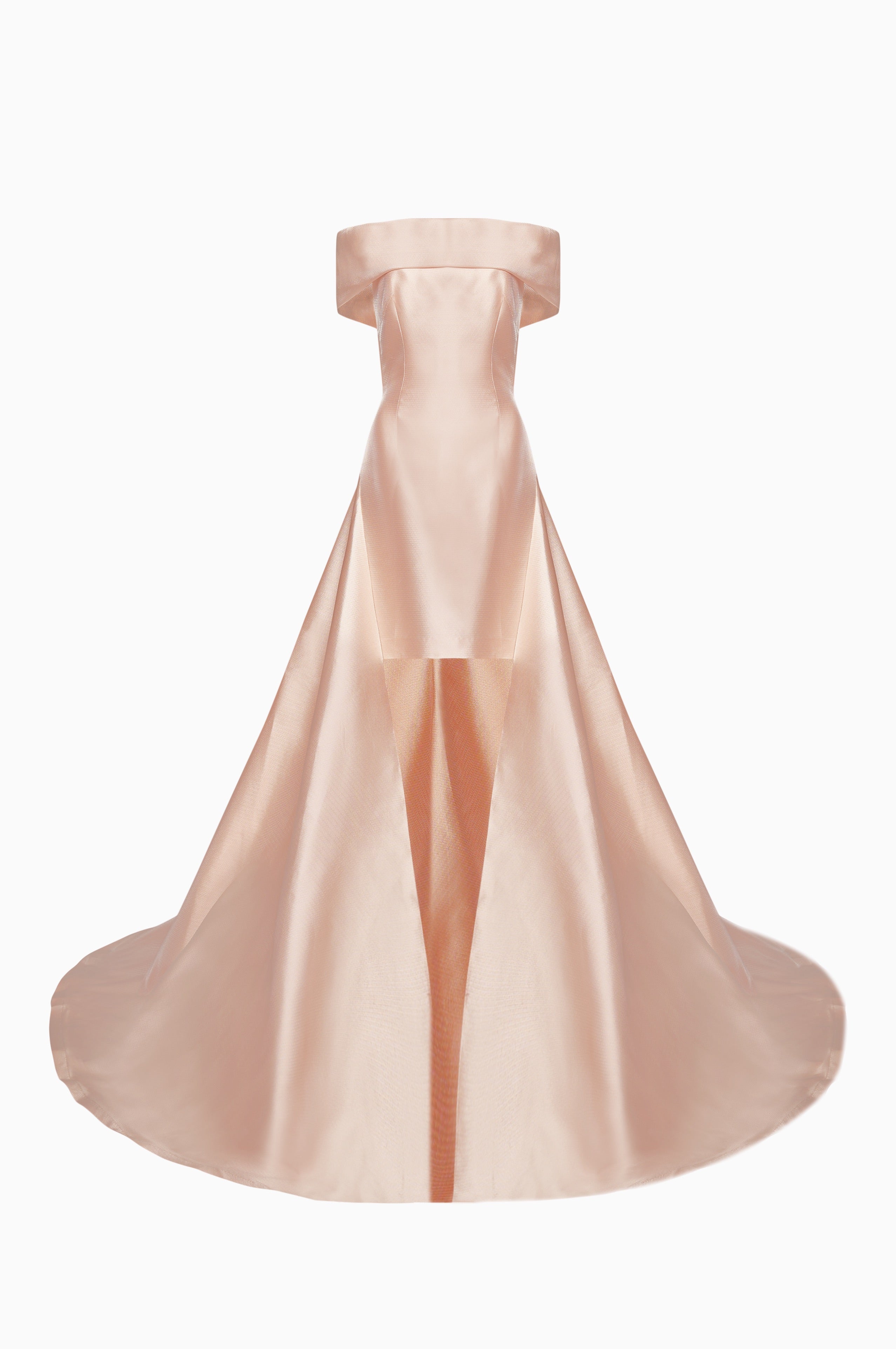 Off Shoulder Short Gown with Long Train