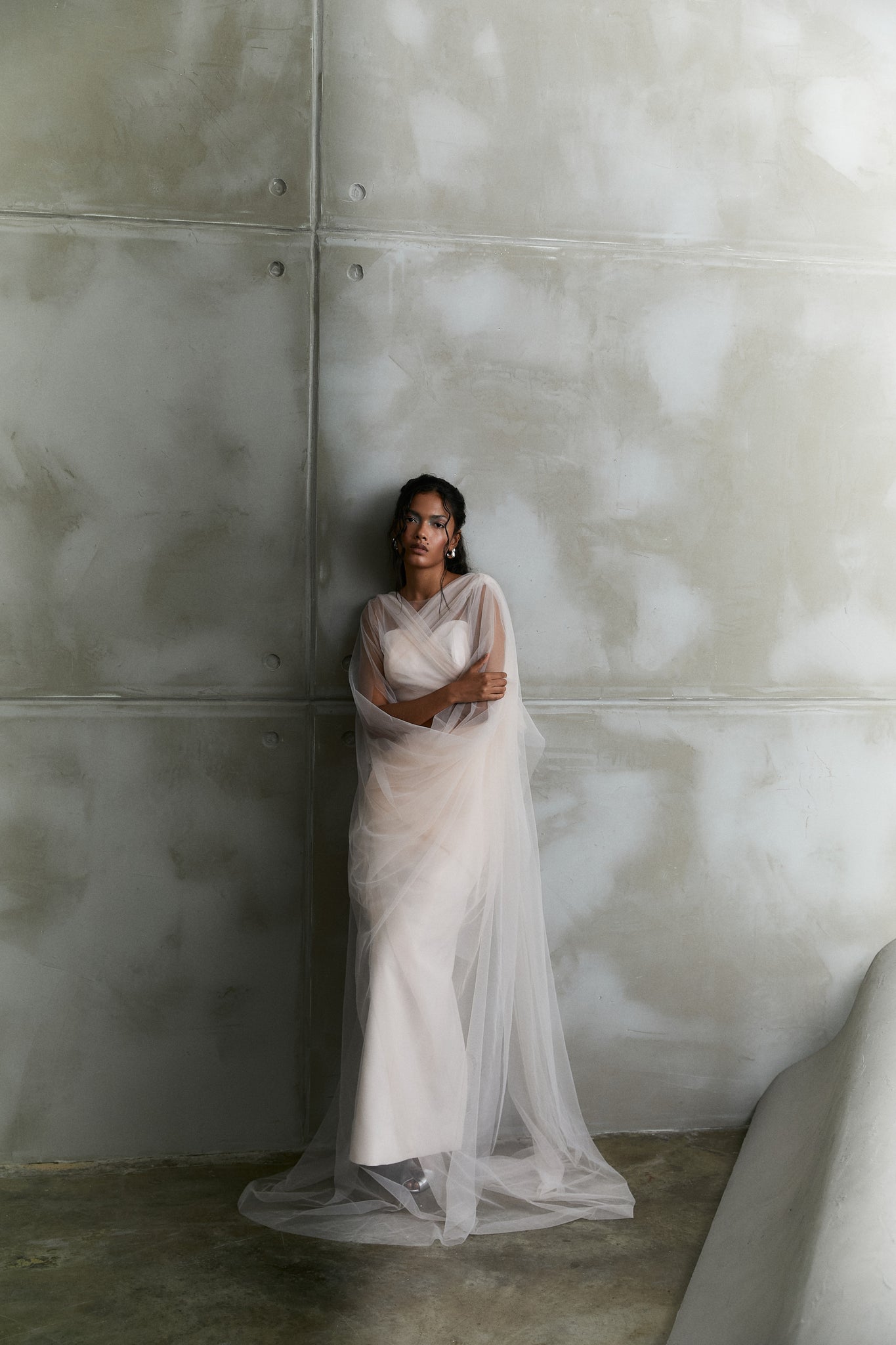 Sweetheart Neckline Gown With Tulle Overlay