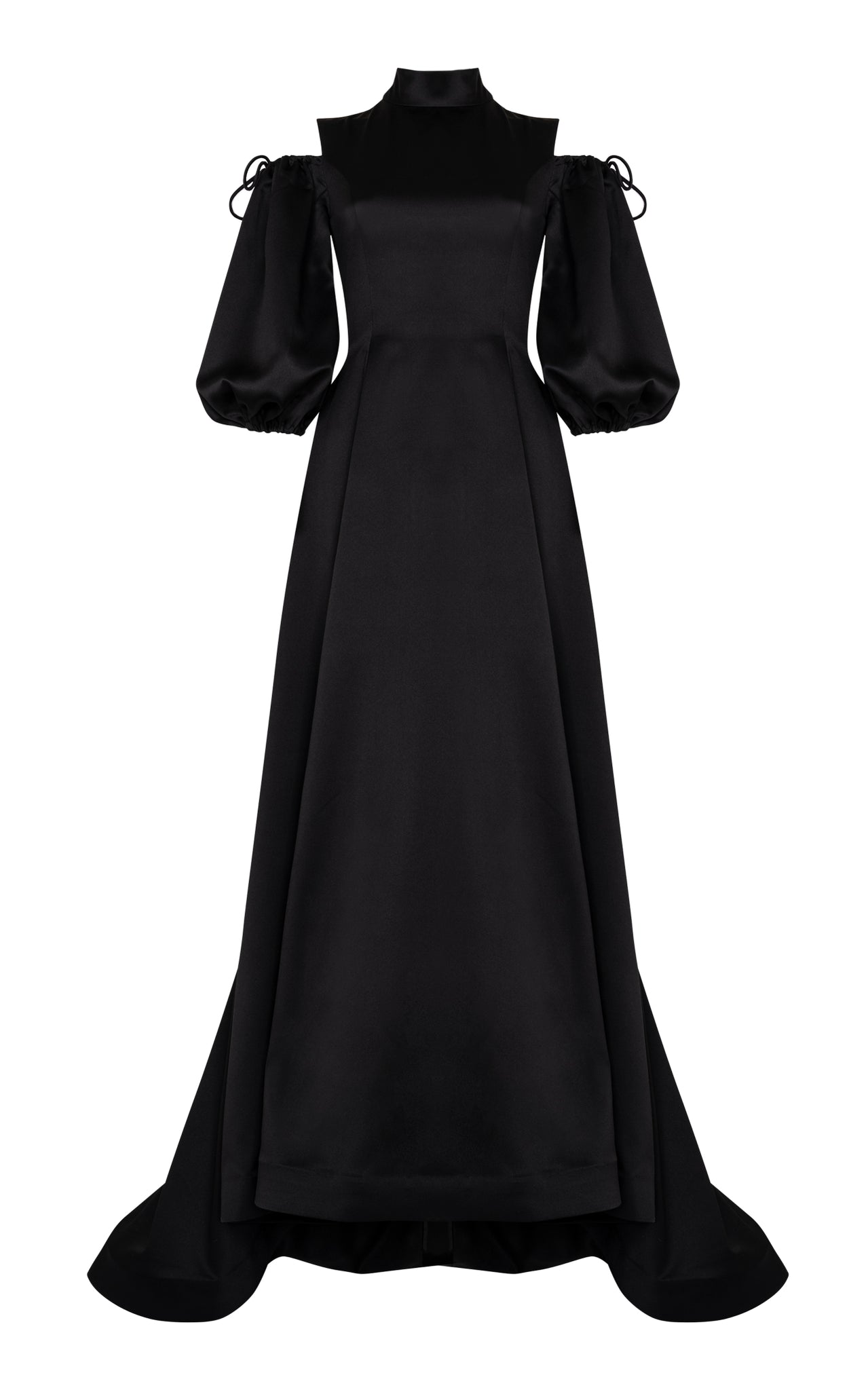 Black satin full length gown