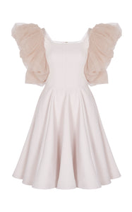Mini Dress with Statement Tulle Sleeve