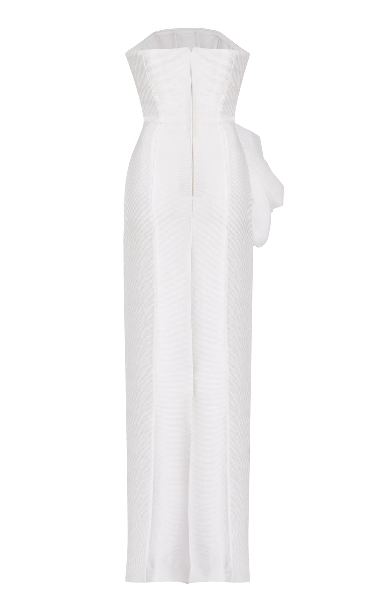Mikado Pique Gown with Tulle Appliqué
