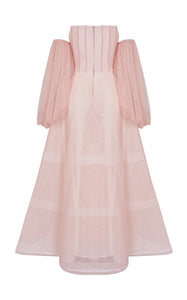 Tulle Ballgown with Gathered Tulle Sleeve