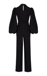 Wide Leg Jumpsuit with Cuffed Sleeves