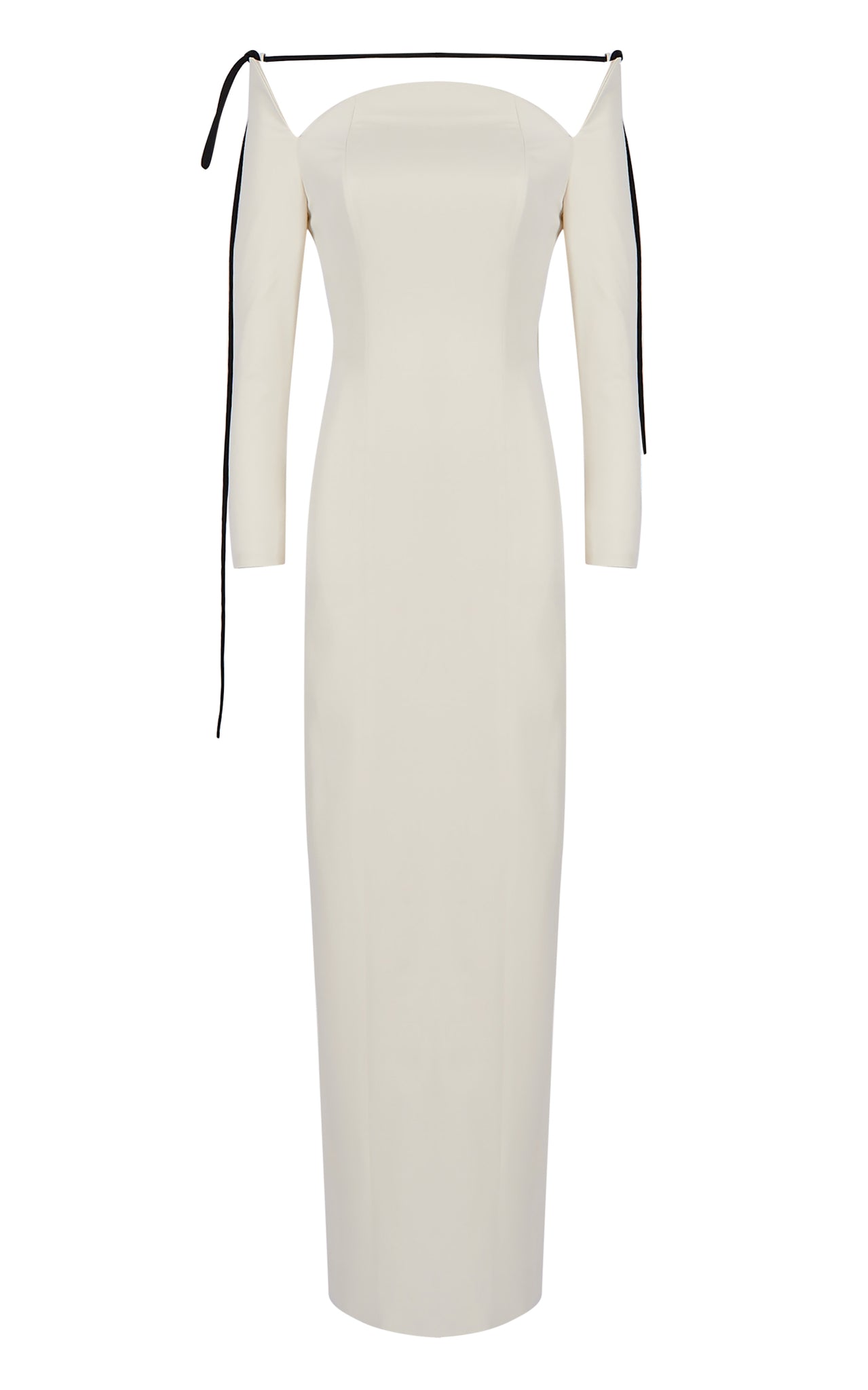 Column Gown with Contrast Neck Strap