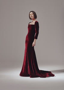 Long Sleeve Velvet Gown