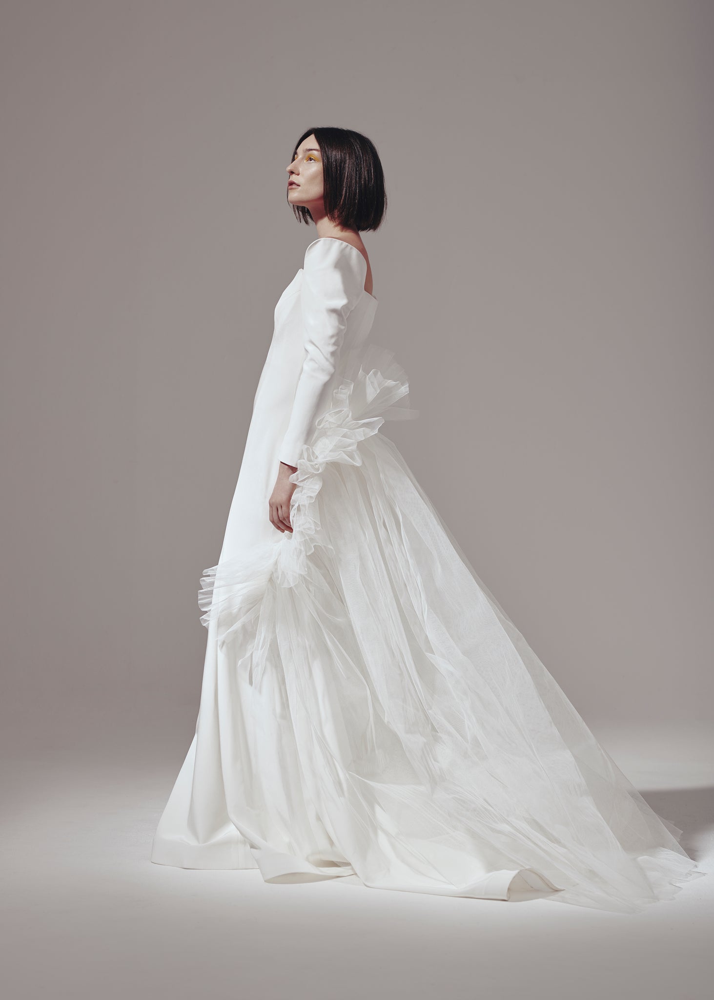 Long Sleeve Off-White Gown