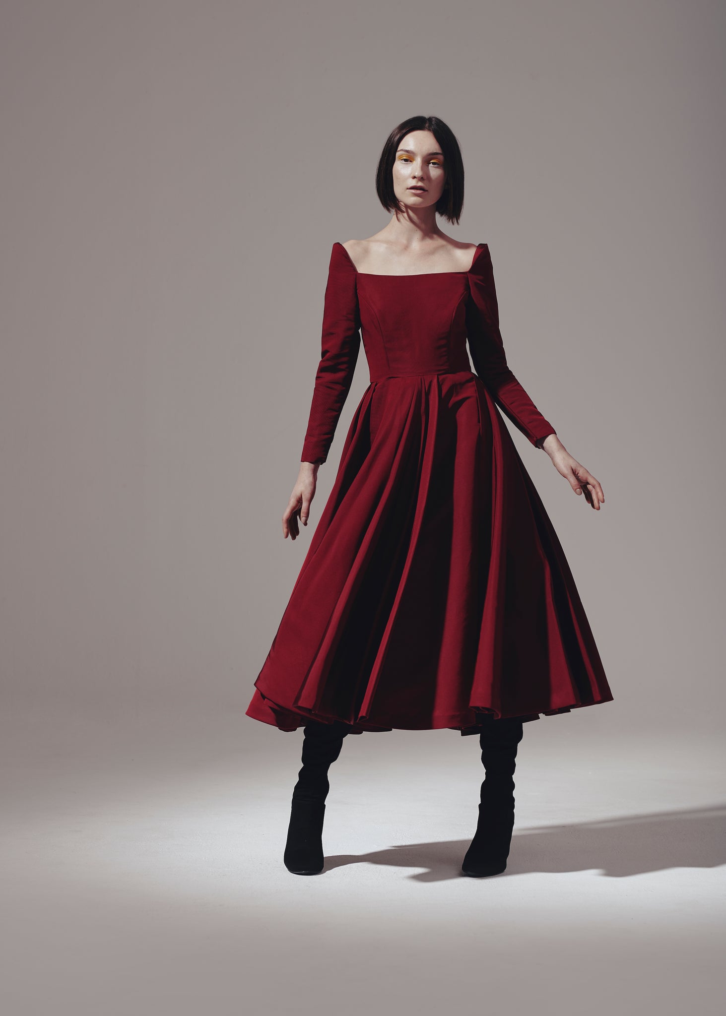 Mid Calf Long Sleeve Dress