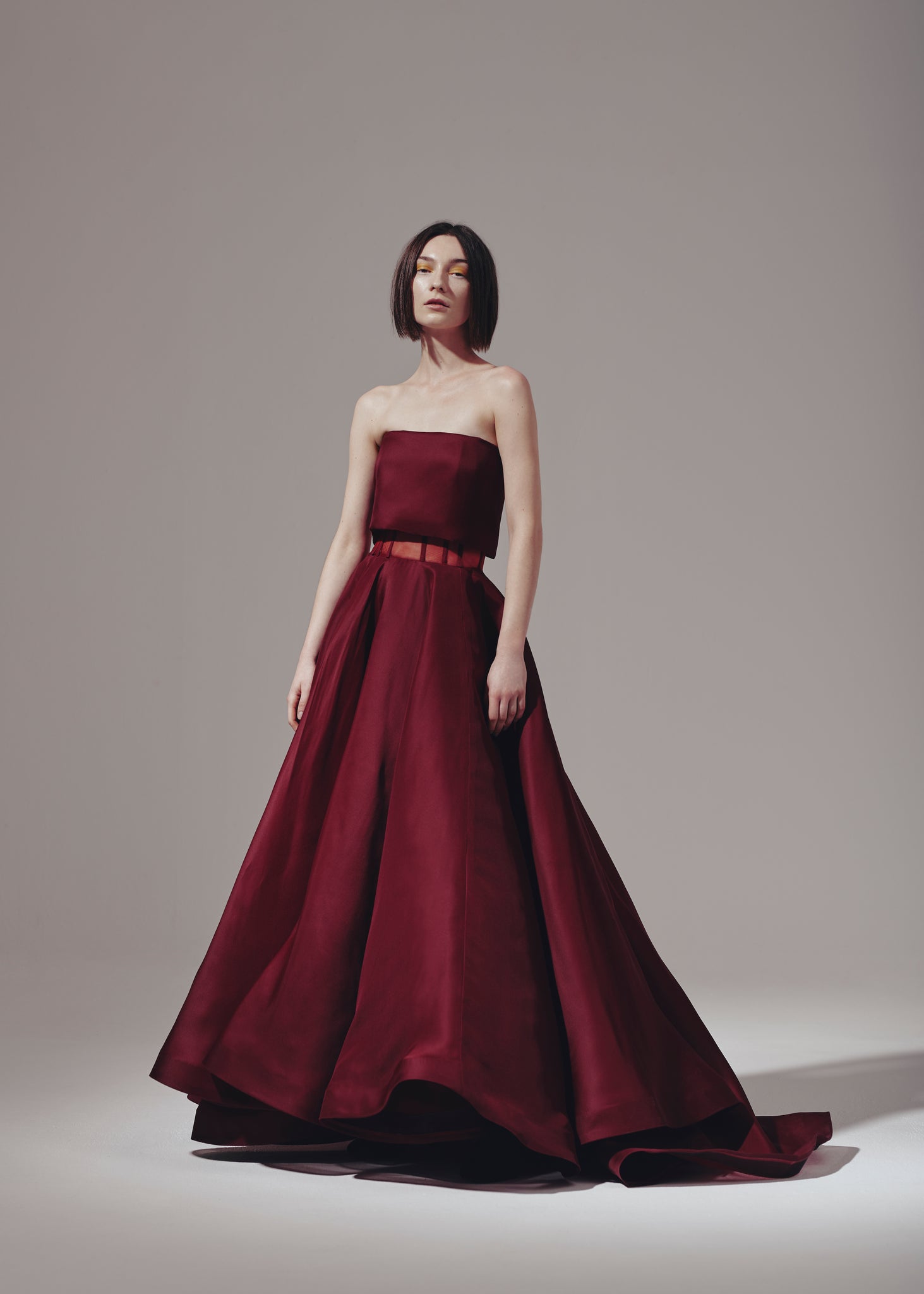 Decollete Crop Top Bustier Gown